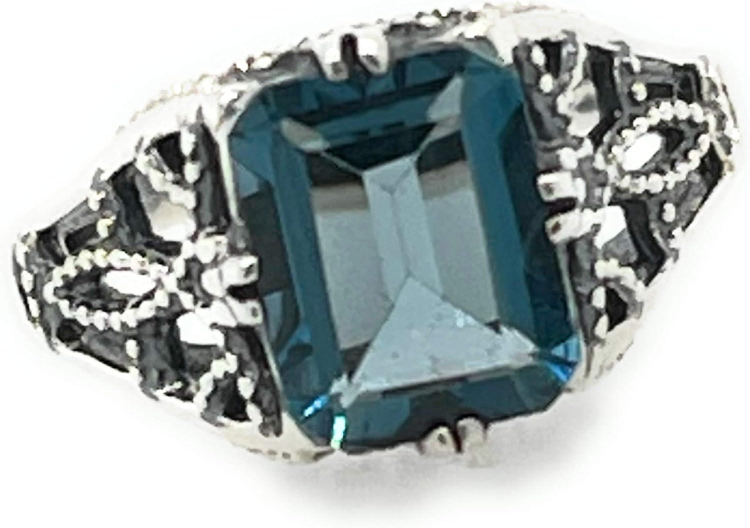 Natural 2ct London Blue Topaz 925 Sterling Silver Engagement Ring Size 6, 7, 8, 9
