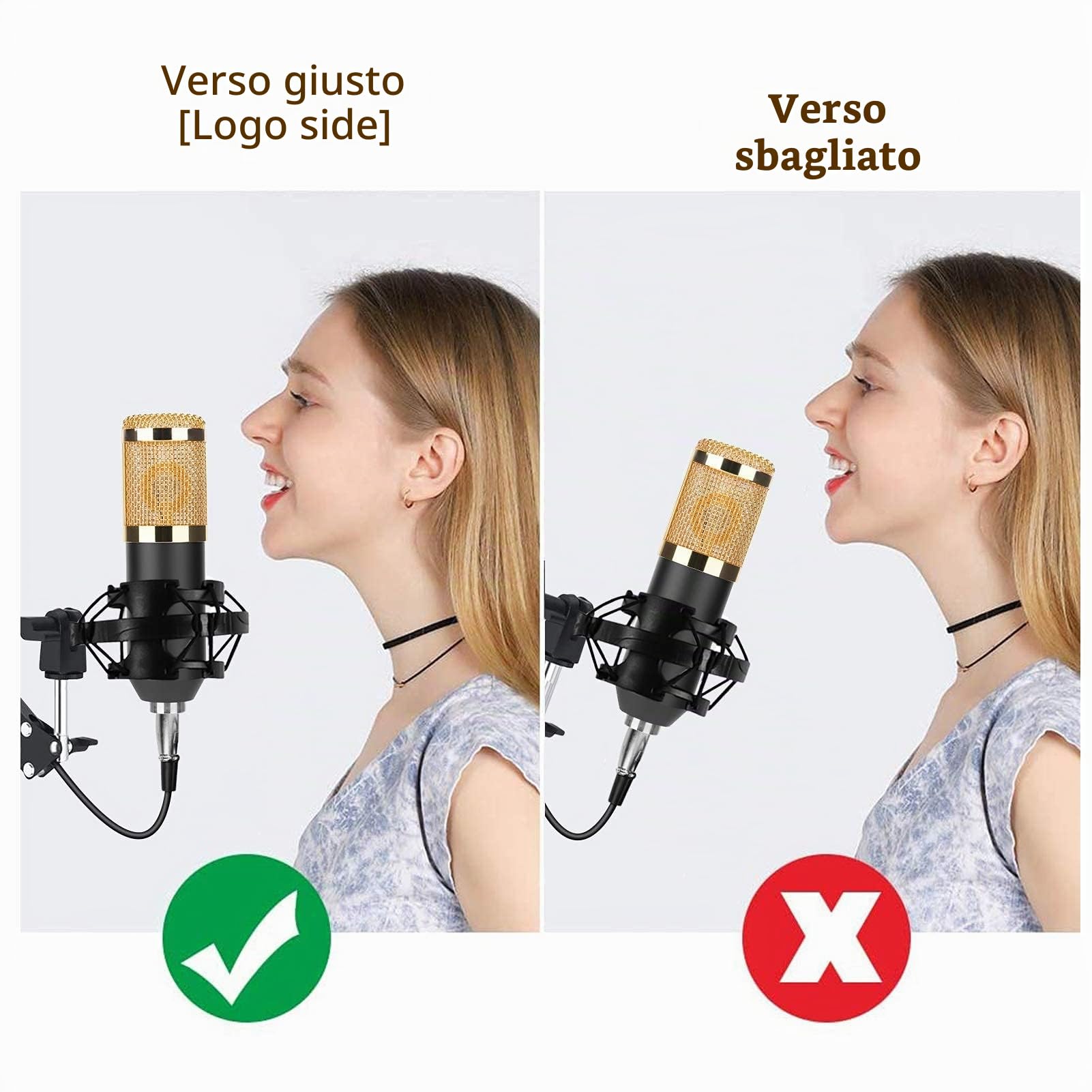 Ejoyous Kit microfono USB condensatore microfono microfono microfono professionale kit supporto microfono braccio microfono protezione pop con supporto anti-shock per registrazioni podcast