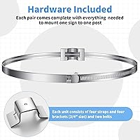 Vista 3 de Oudain Paquete de 40 soportes de montaje para postes más grandes, abrazaderas de poste ajustables, soporte de banda de señal de tráfico, soporte