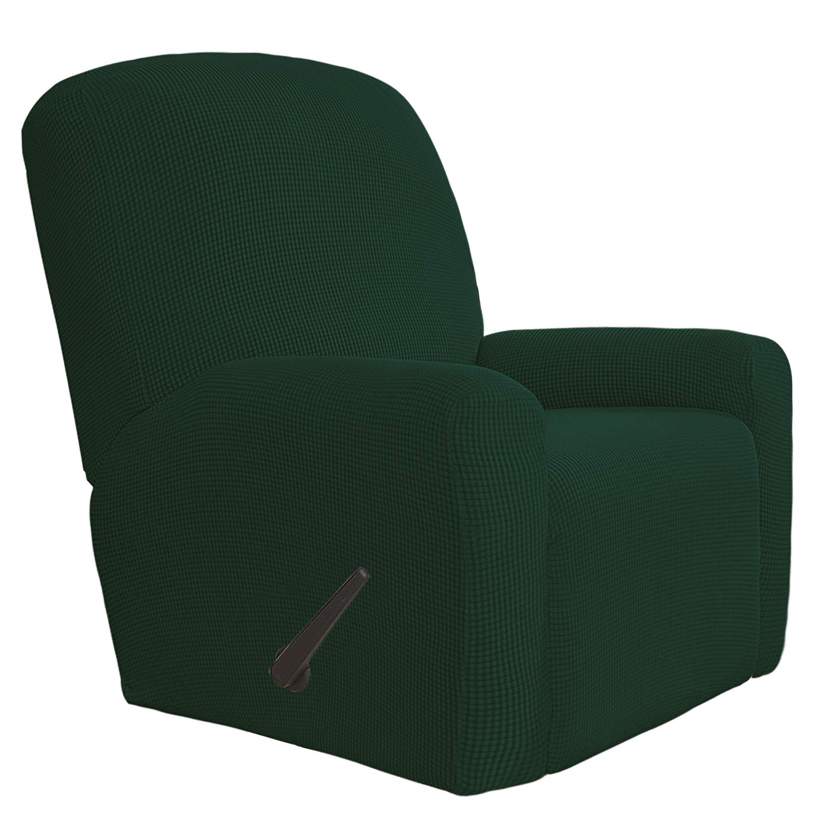 Easy-Going 4 Pieces Oversized Recliner Stretch Chair Slipcover Dark Green