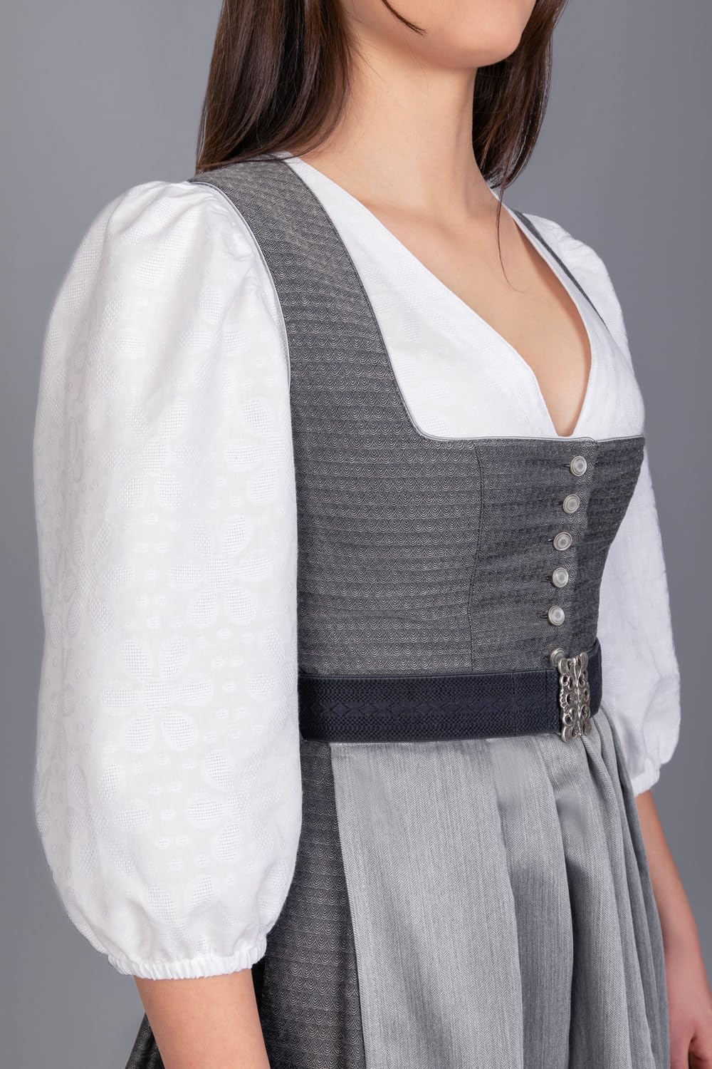 Edelnice Trachtenmode hochwertige Dirndlbluse Mariella mit Puffärmeln