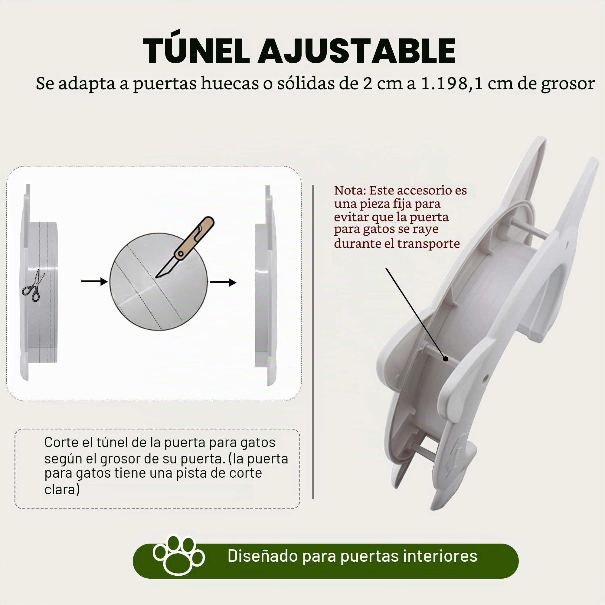 Wordcam Puerta interior grande para gatos, puerta interior XL para gatos, puertas para mascotas para gatos, gatitos y perros pequeños (blanco)
