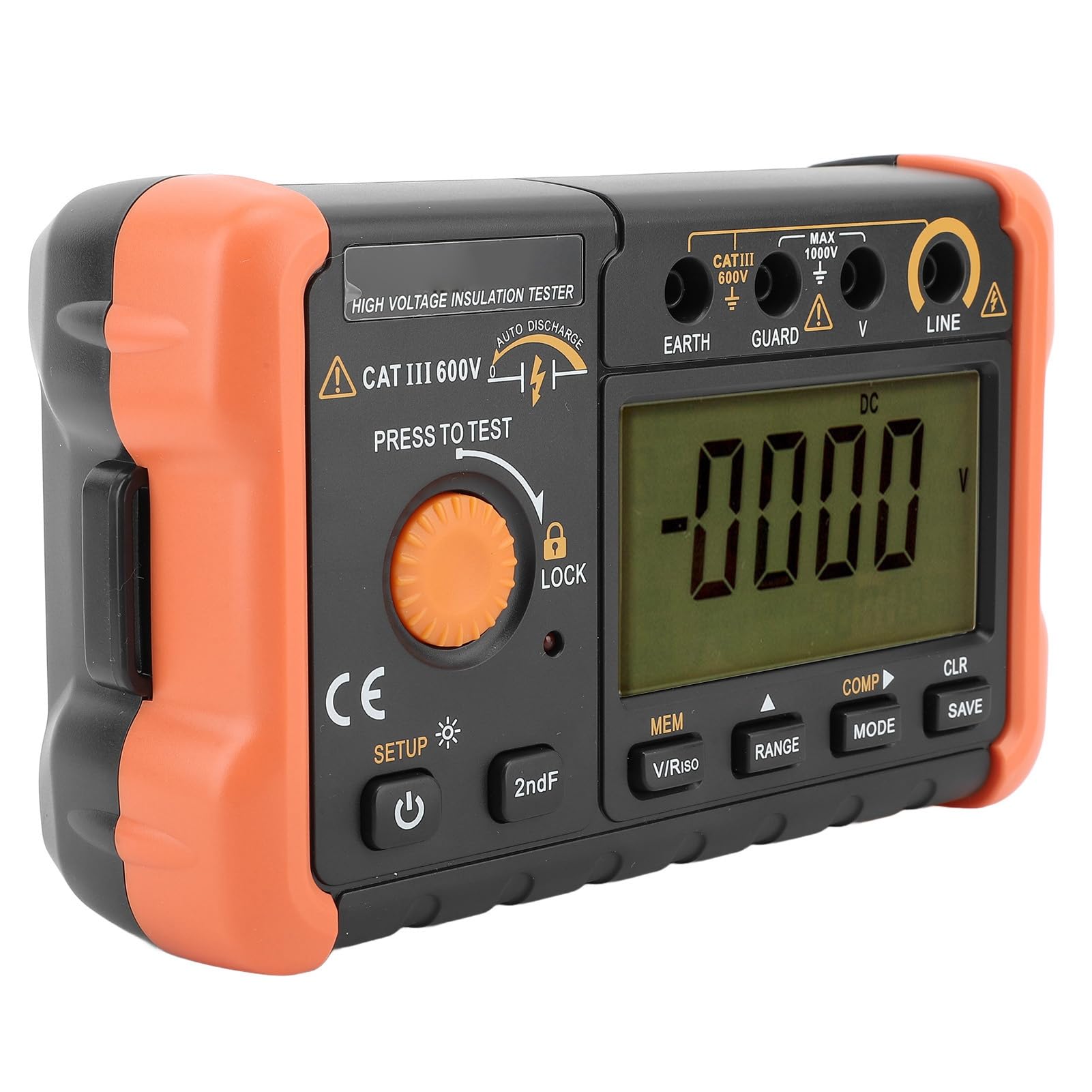 Generic Cyfrowy Tester Izolacji Miernik Rezystancji 1000 V do Kontroli i Konserwacji Instalacji Elektrycznej, Przechowywanie 100 Danych Pomiarowych