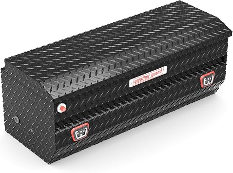 Weather Guard 624-5-04 Aluminum All-Purpose Truck Tool Chest, Fits Full and Compact Size Trucks, 8.5 cu ft Storage Capacity Gloss Black