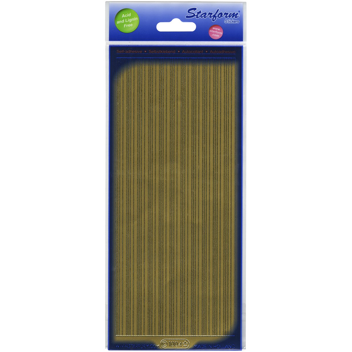 Elizabeth Craft Designs Straight Borders Peel-Off Stickers, Gold