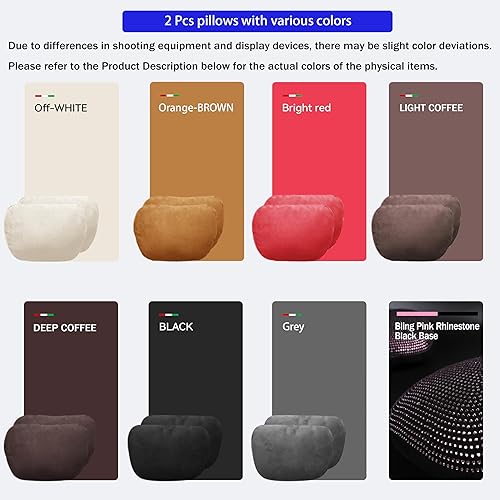 Miniatura 2 de Almohada de apoyo lumbar, 17 x 11 pulgadas, almohada de gamuza de superfibra para la parte trasera del automóvil, recargable y multiusos, asiento de