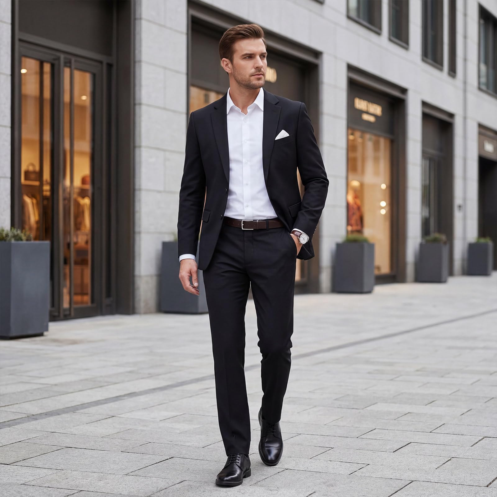 HEEZ Men's Dress Shoes Split Leather, Comfortable Oxford Dress Shoes for Men Non Slip, Lace Up Formal Shoes for Work Business Office - 3