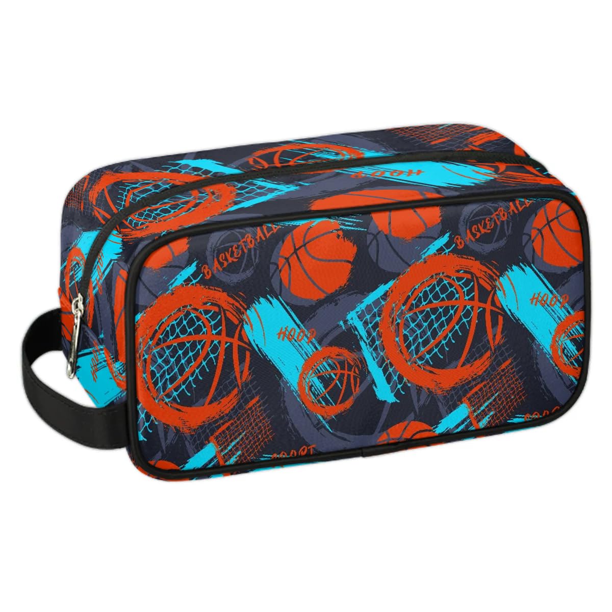 ADTASU Basketball Kids Travel Toiletry Bag Boys Toiletry Pouch Waterproof Small Dopp Kit for Kids Hanging Wash Bag Cosmetic Bag Toiletry Bag for