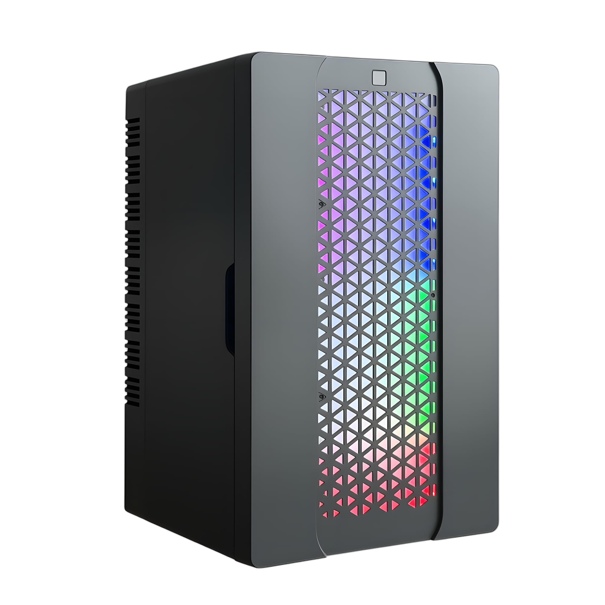 Iceblue Minifrigorífico para juegos con 9 modos de visualización LED, 10 litros/10 latas, alimentación CA/CC, frigorífico para bebidas y cuidado de la piel para dormitorio, color negro