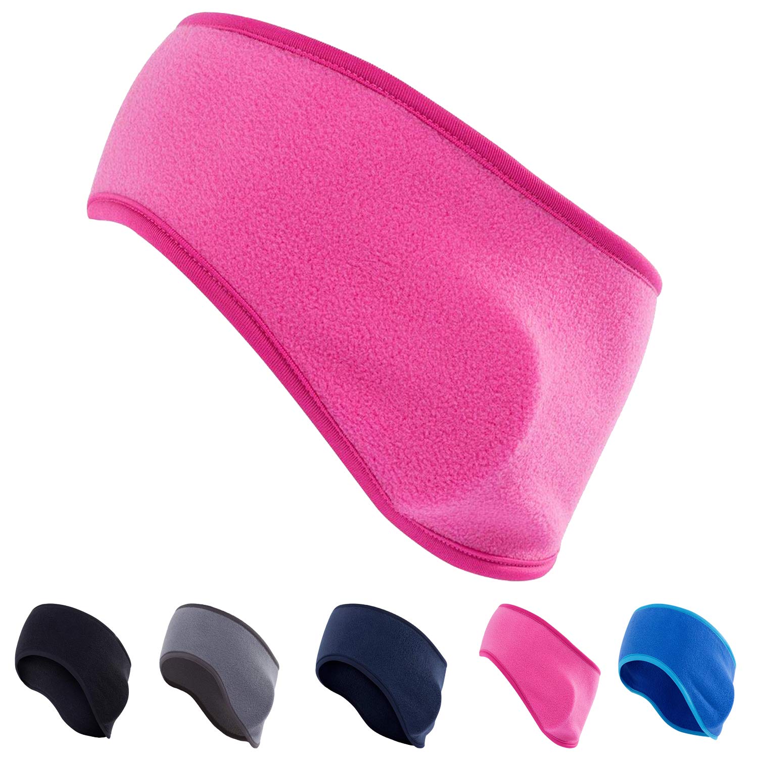 artfone Ear Warmers Muff Winter Headband for Men Women Running Riding Yoga Skiing Winter Fleece Ear Band Covers for Cold Weather (Pink)