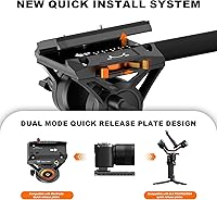 Vista 3 de Professional Camera Monopod with Feet, 73.2 inch Aluminum Portable Travel Video Monopod with Removable Tripod Stand Base, Max Load 22 Lbs, New Q6