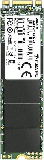 Transcend 256GB SATA III 6Gb/s M.2 2280 Internal (SSD) Solid State Drive, 3D NAND Flash, up to 530/400 MB/s, 140 TBW, 5 Yrs. Warranty – TS256GMTS832S