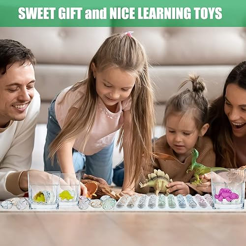 Miniatura 4 de Skylety 60 piezas de huevos de dinosaurio, huevos de dinosaurio que crecen en el agua para eclosionar en agua, juegos de piscina, juguetes