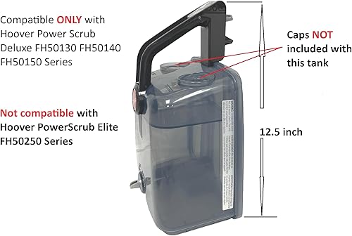 Miniatura 2 de Conjunto de tanque de agua limpia 440003501 compatible con Hoover Power Scrub Deluxe FH50130 FH50135 FH50140 FH50150 FH50151 FH50152 FH50153