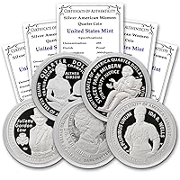Vista 1 de 2025 S Juego de (5) monedas de plata a prueba de plata de edición limitada para mujeres americanas (en cápsula) con certificado de autenticidad 25