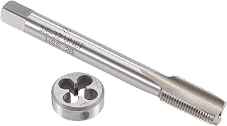 uxcell 3/8"-32 UNEF Tap and Die Set, HSS Machine Thread Tap with Round Threading Die, Right Hand