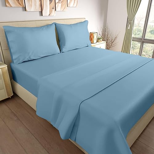 Miniatura 2 de Magic Drapes Juego de sábanas divididas tamaño King para cama ajustable, sábanas de 4 piezas con bolsillo profundo de 21 pulgadas, 100% algodón