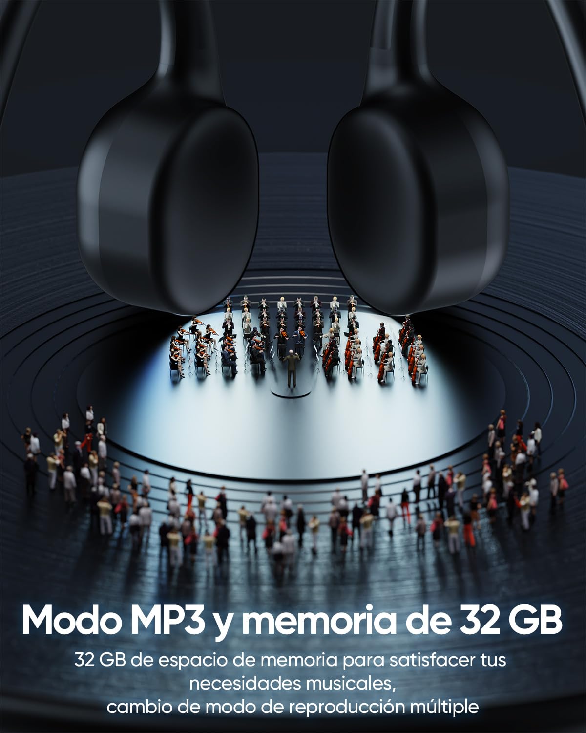 Auriculares Conducción Osea Natacion,Auriculares Deportivos Impermeables IP68 Bluetooth 6.1,Auriculare inalámbricos con Reproductor MP3 Integrado y Memoria de 32 GB,para Correr, Fitness y Ciclismo