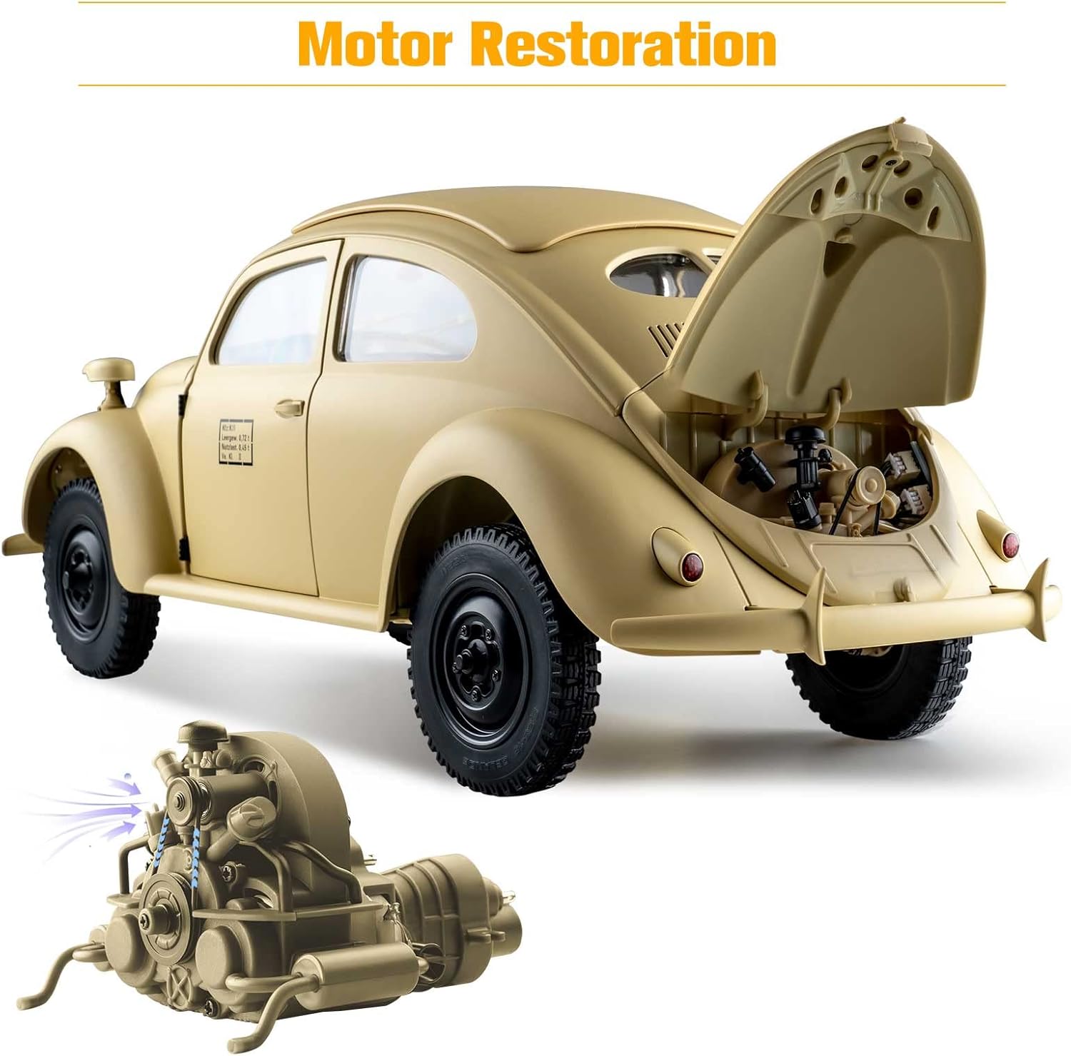 BEEZRC RocHobby 1:12 RC Crawler KOMMANDEURWAGEN Type 82E 4-RWD Offroad Truck Hobby Grade RTR RC Car Remote Control Car 4-Ch and 2.4Ghz Transmitter with LED Lights Battery and USB Charger for Adults