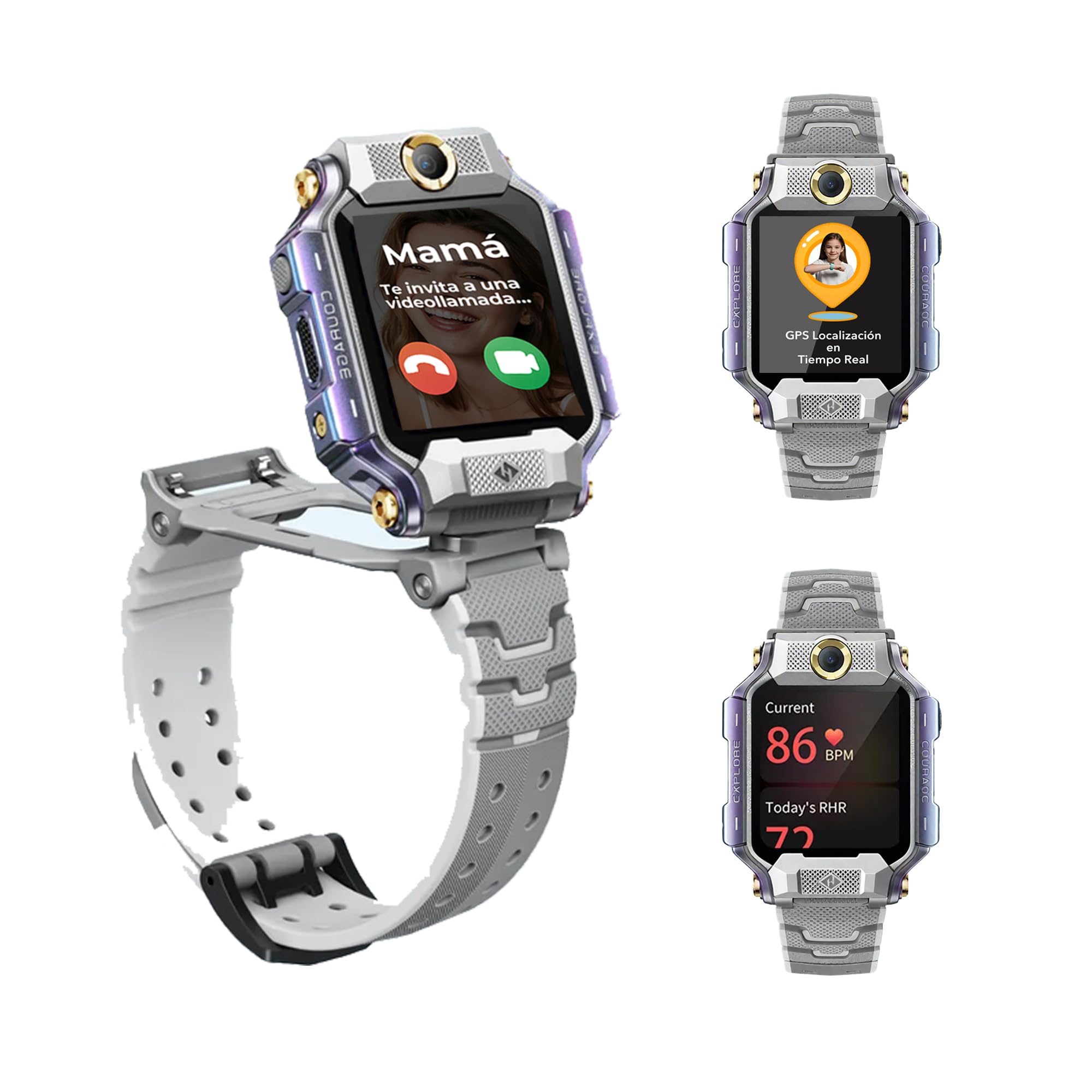 imoo X10 Reloj Inteligente Niño con GPS y Llamadas - 1.6alla, SOS, Localización en Tiempo Real (hasta Planta), App de Control Parental, IP68 - Smartwatch Niños 3-12 Años para Seguridad y Comunicación