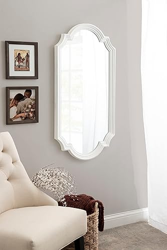 Miniatura 3 de Kate and Laurel Fairbourne - Espejo de pared decorativo tradicional con bordes festoneados acabado envejecido y perfil escalonado 20 x 42 pulgadas