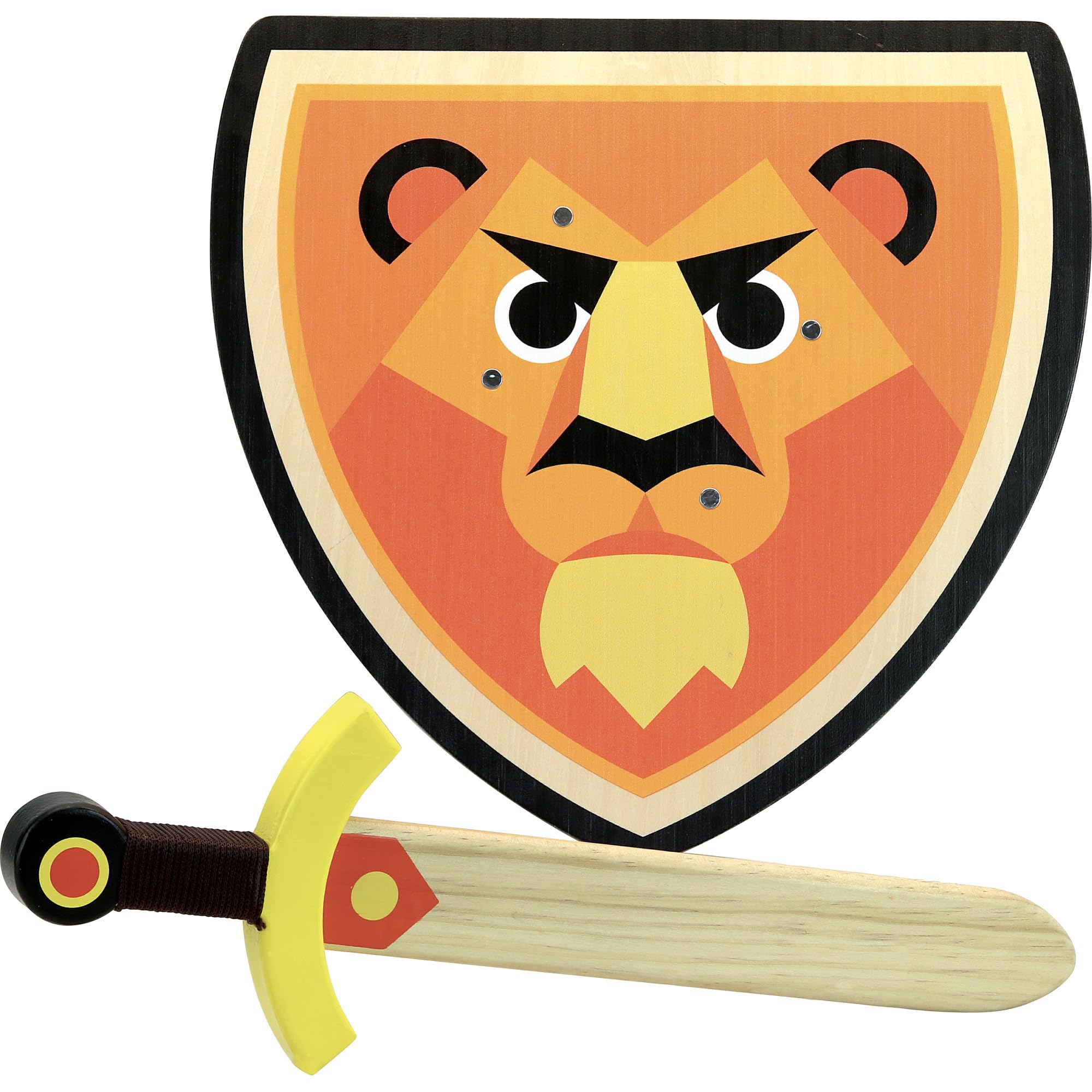Vilac - Set Bouclier et Épée Lion - Jouet en Bois - Enfants 3 Ans+