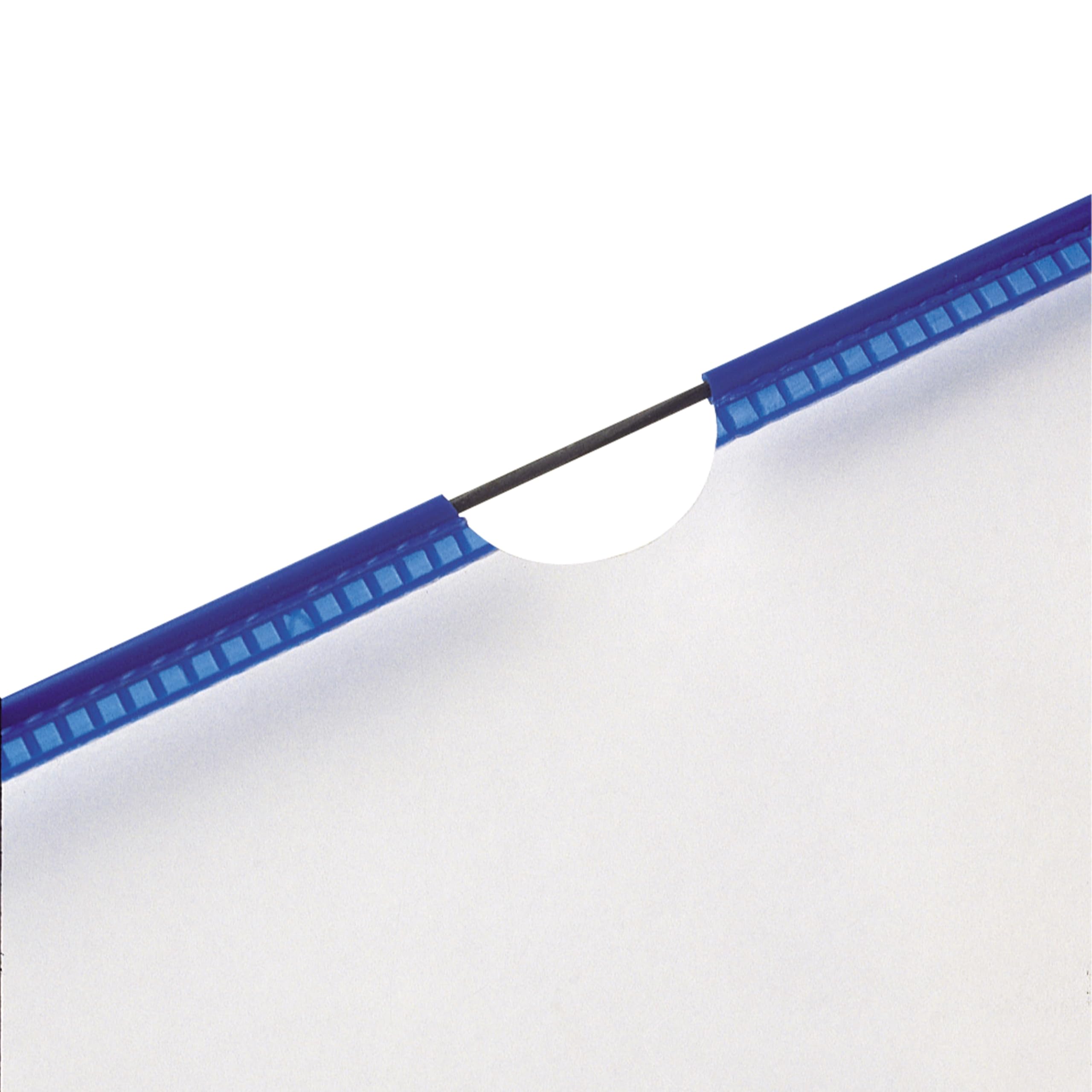 Tarifold Lot de 10 Poches à Pivots A4 Portrait - Système d'Affichage PVC Souple Anti-Reflets Cadre Acier Bleu