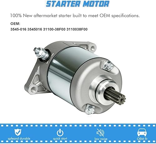 Miniatura 2 de Motor de arranque para Arctic Cat y Suzuki ATV 400 LT-A400F LT-A400FC Eiger 3545-016 3313-719 3545-016 31210-PWB1-900 SM-14241 31100-38F00 Nuevo