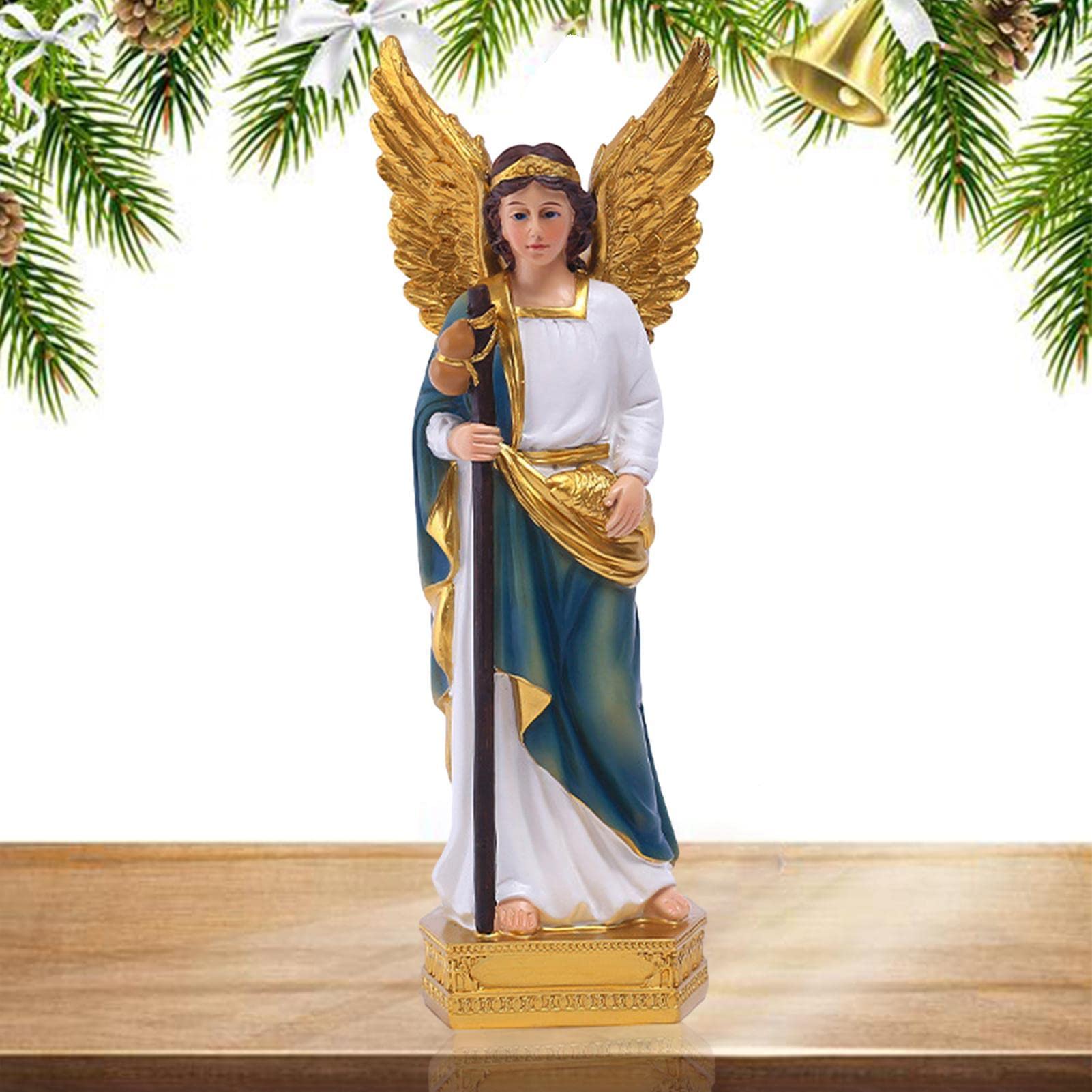 GIMOCOOL ArchAngel Saint Rafael Raphael Statue Christmas Angel Statue Festival Holiday Decoration Christmas Figurine Gift for Relatives Loved Ones