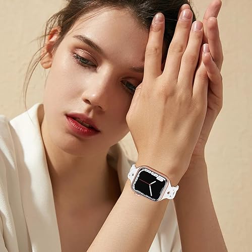 Miniatura 6 de Paquete de 6 correas de silicona trenzadas compatibles con Apple Watch Band  iWatch de 1.496 pulgadas, 1.575 pulgadas, 1.614 pulgadas, 1.732