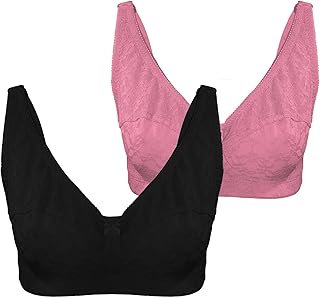 طقم حمالة صدر مزينة بالدانتيل بقالب D للنساء من لاسو، قطعتان