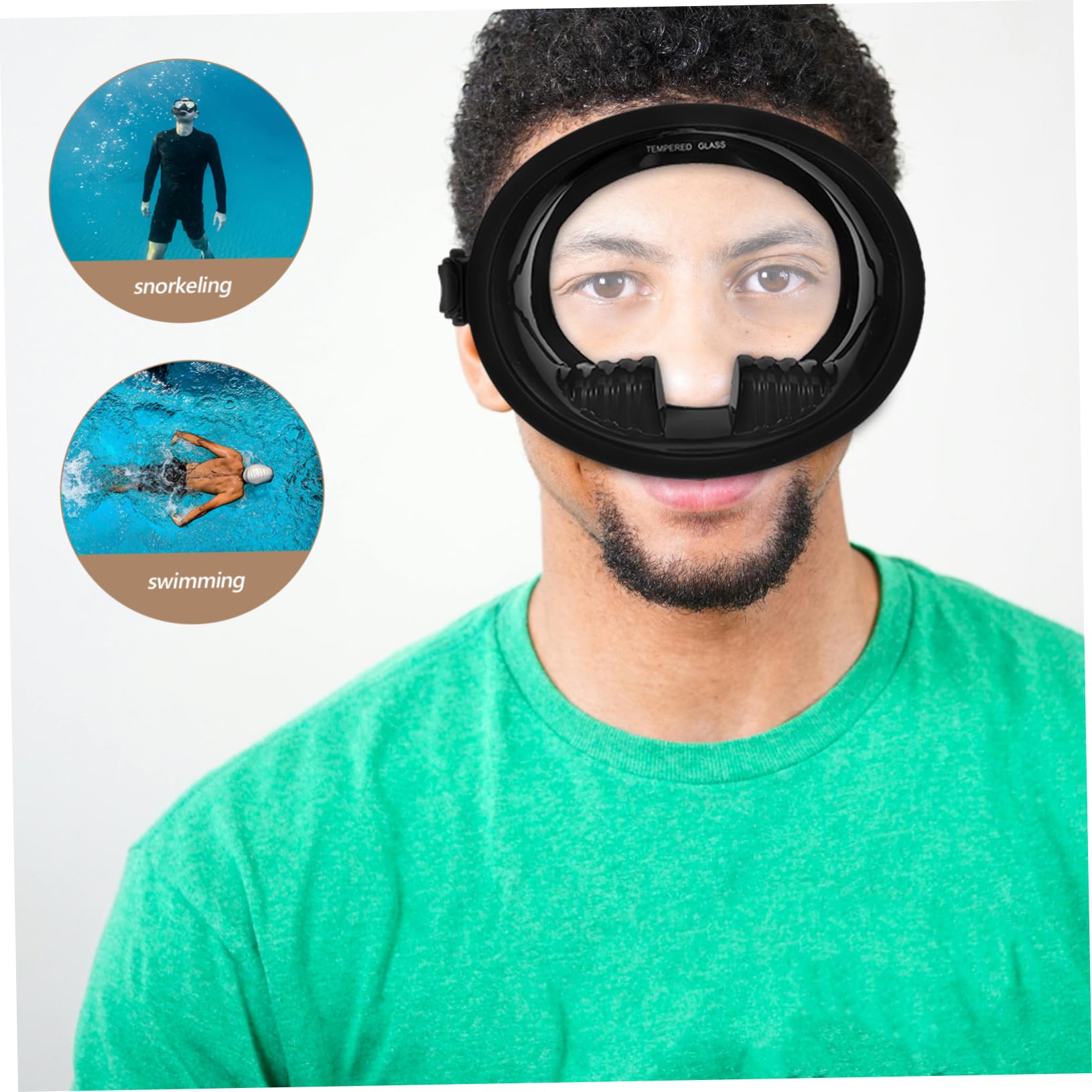 WOONEKY Maschera Subacquea Comfort Elevato Anti-appannamento in Silicone e Vetro Temperato e Visione Panoramica Estesa , per Immersioni e Nuoto Subacqueo