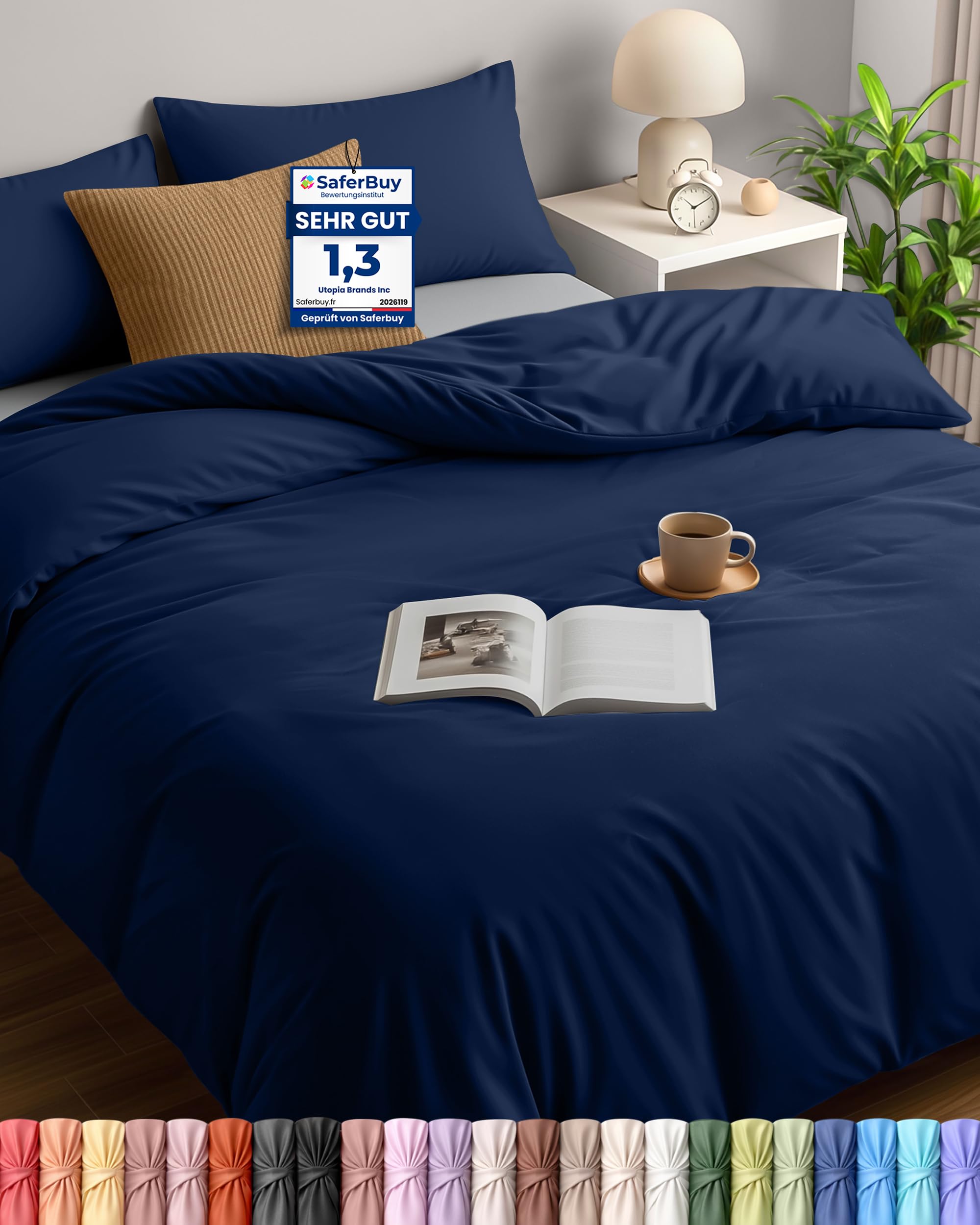 Utopia Bedding Bettwäsche - Mikrofaser Bettbezug + Kissenbezüge