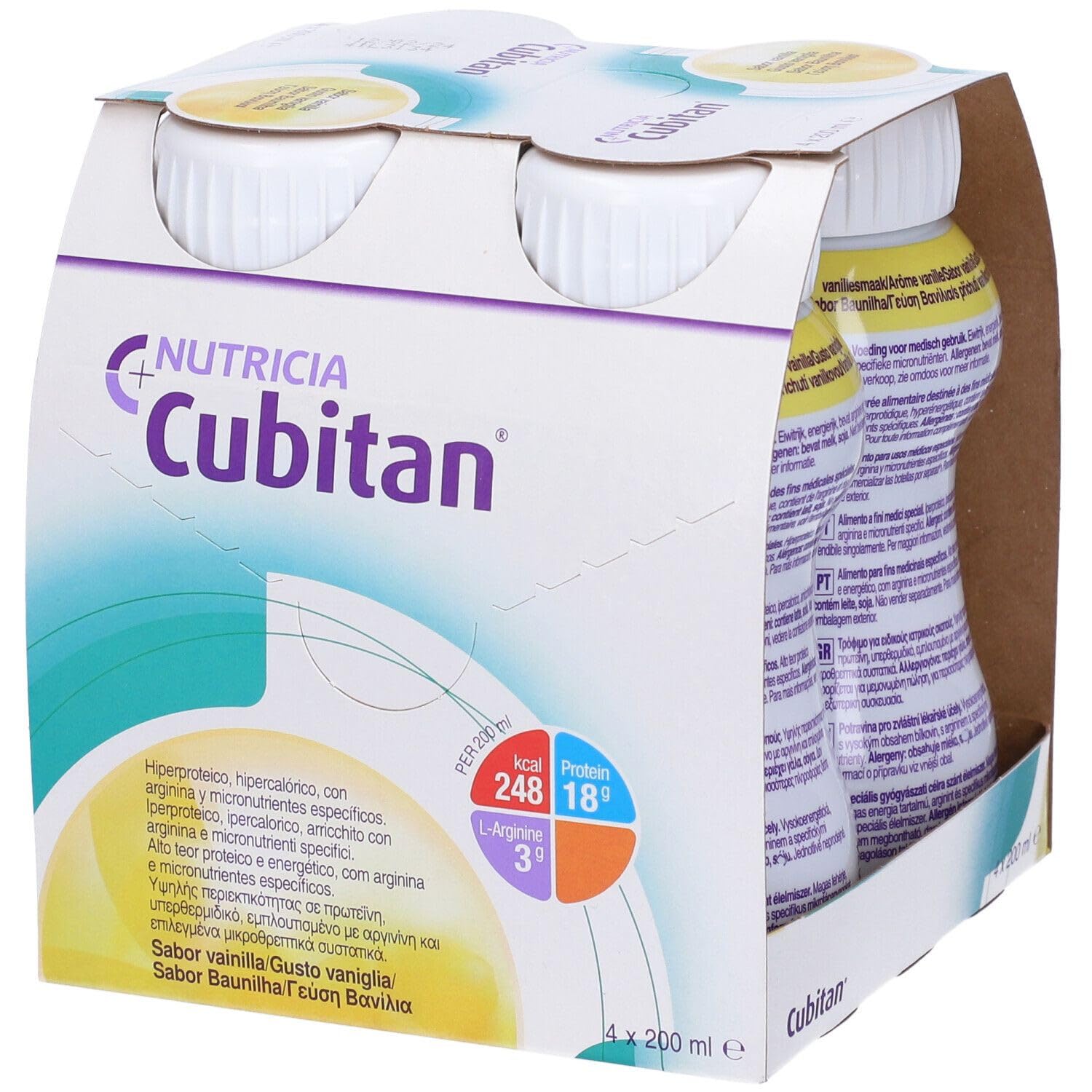 Nutricia Cubitan Nahrungsergänzung Geschmack Vanilla 4x200ml