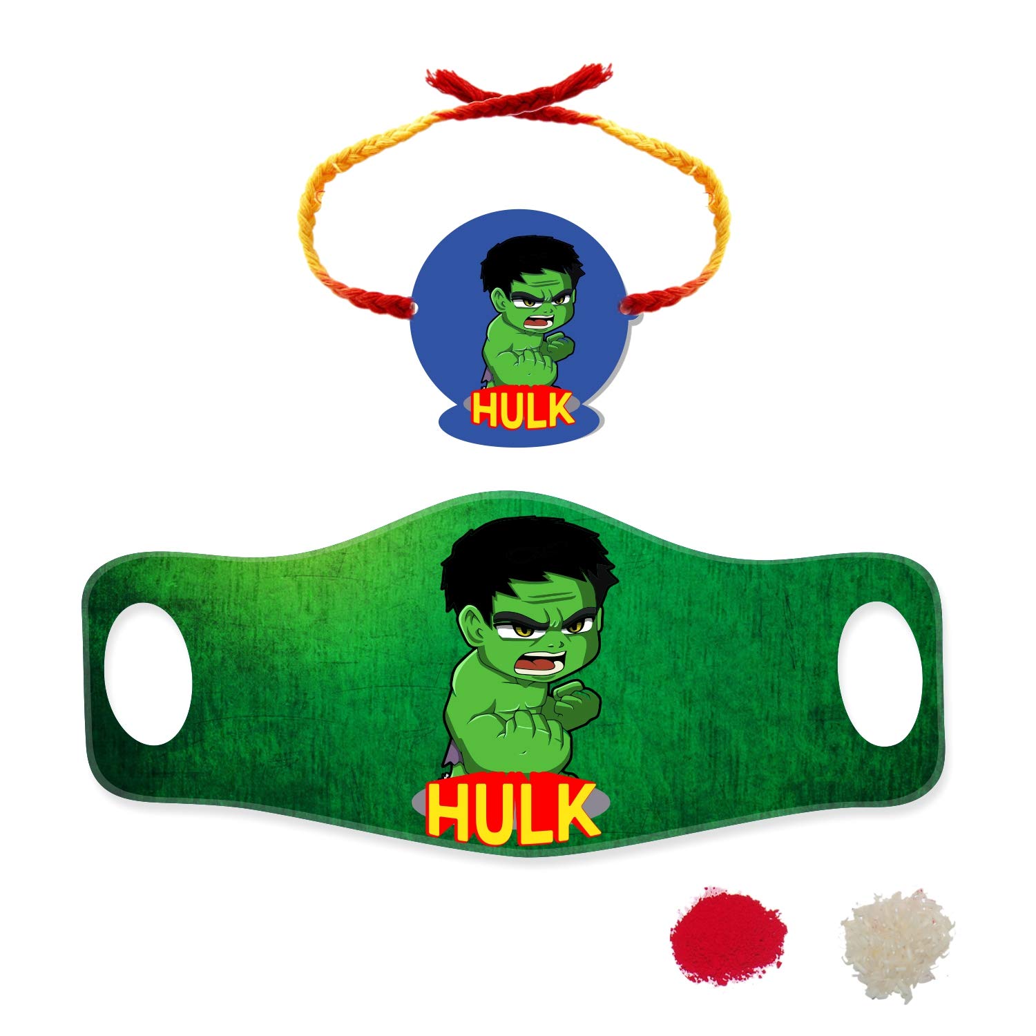 Hulk Bro Printed Mask With Rakhi Combo for Brother Supersoft Double Layer Lycra Fabric for Full face covering around ear lobes - Anti-Pollution Dust Cloth Face Cover, Resuable-image-12