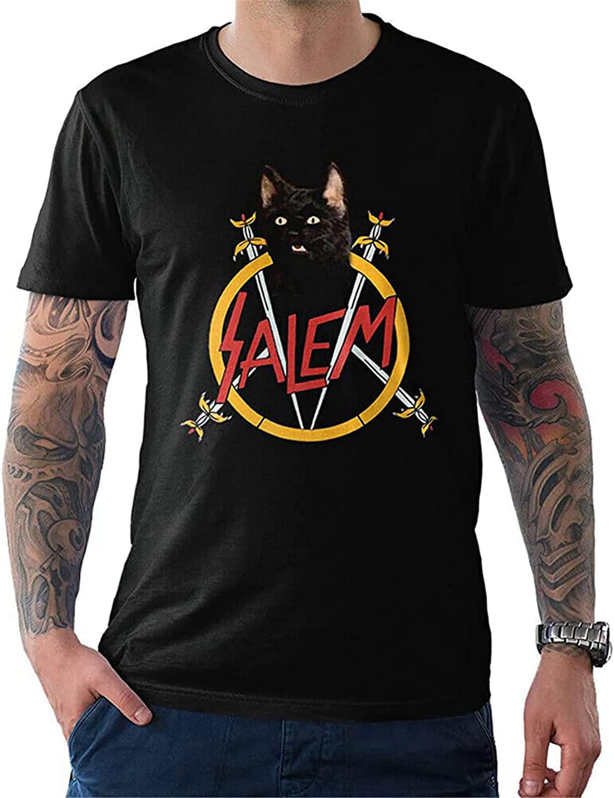 faji Men's Salem Sabrina The Teenage Witch T Shirt Black Size M
