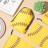 Vista 5 de Silkfly Paquete de 50 bolsas de softbol con cordón para aperitivos, bolsas de plástico para regalo, regalos de fiesta para suministros de fiesta