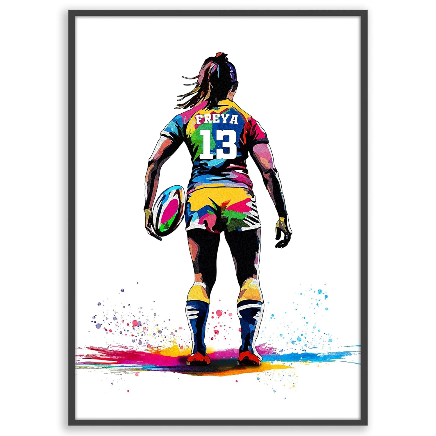 Personalised Girls Rugby Poster - Rugby Gifts for Girls - England Rugby ...