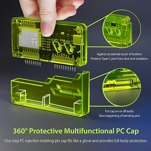 Miniatura 6 de Funda de protección para Flipper Zero Wi-Fi Dev Board V1 ESP32-S2, accesorios compatibles con Flipper Zero WiFi Dev Board - Verde con color gris