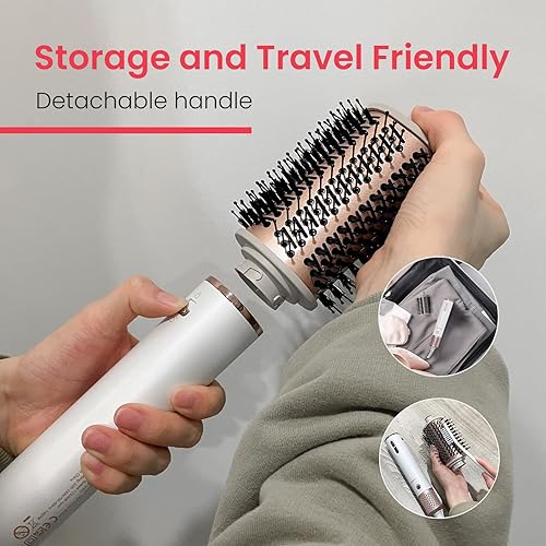 Miniatura 7 de Volumizador de cepillo secador de pelo, secador de pelo iónico de alta velocidad de 110,000 RPM para secado rápido, rizado, voluminización y