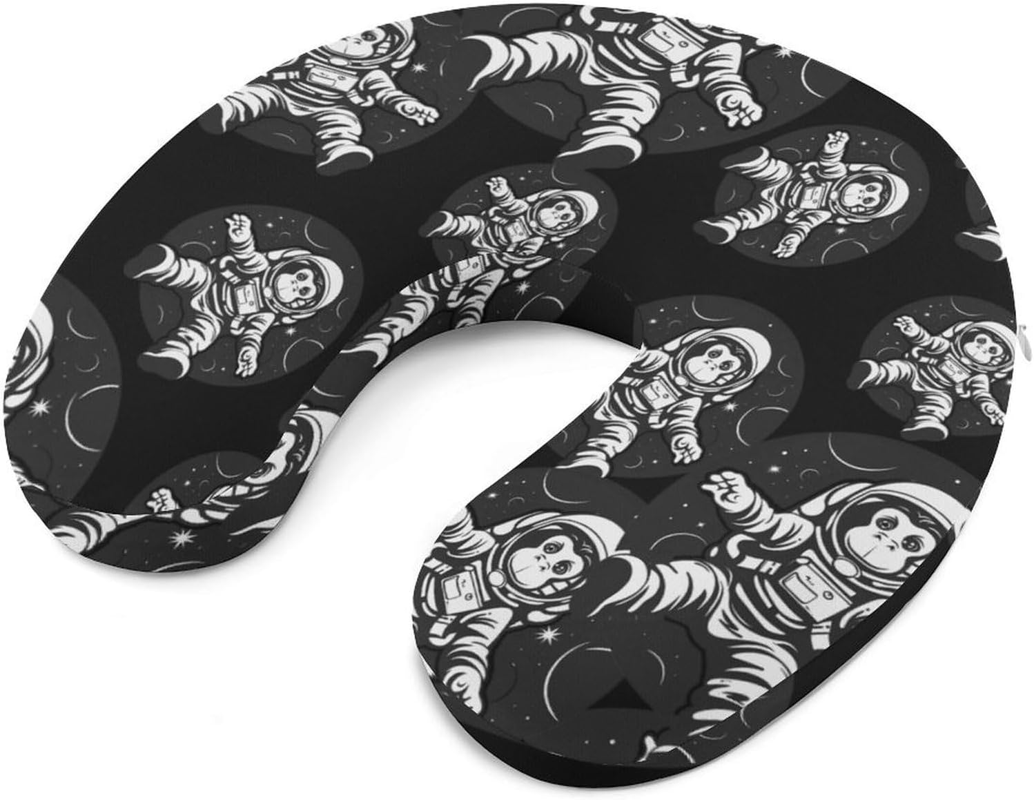 Space Travel Astronaut Monkey Travel Pillow U Shape Neck Pillow Washable Pillowcase for Sleeping Chair