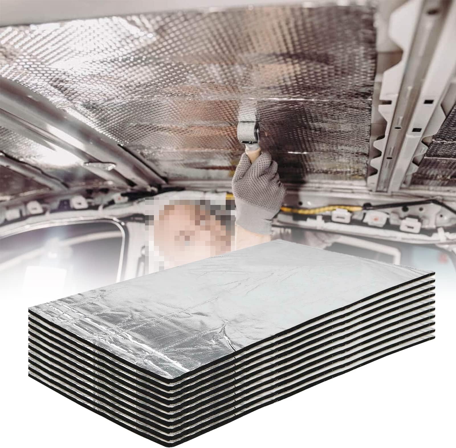 soikoi 276mil 10.76sqft Sound Deadener Mat for Cars -Heat Shield Mat - Car Sound Dampening Material -Moistureproof Waterproof- Automobile Insulation Sound Deadener 10 Sheets (15.7"x9.8"）
