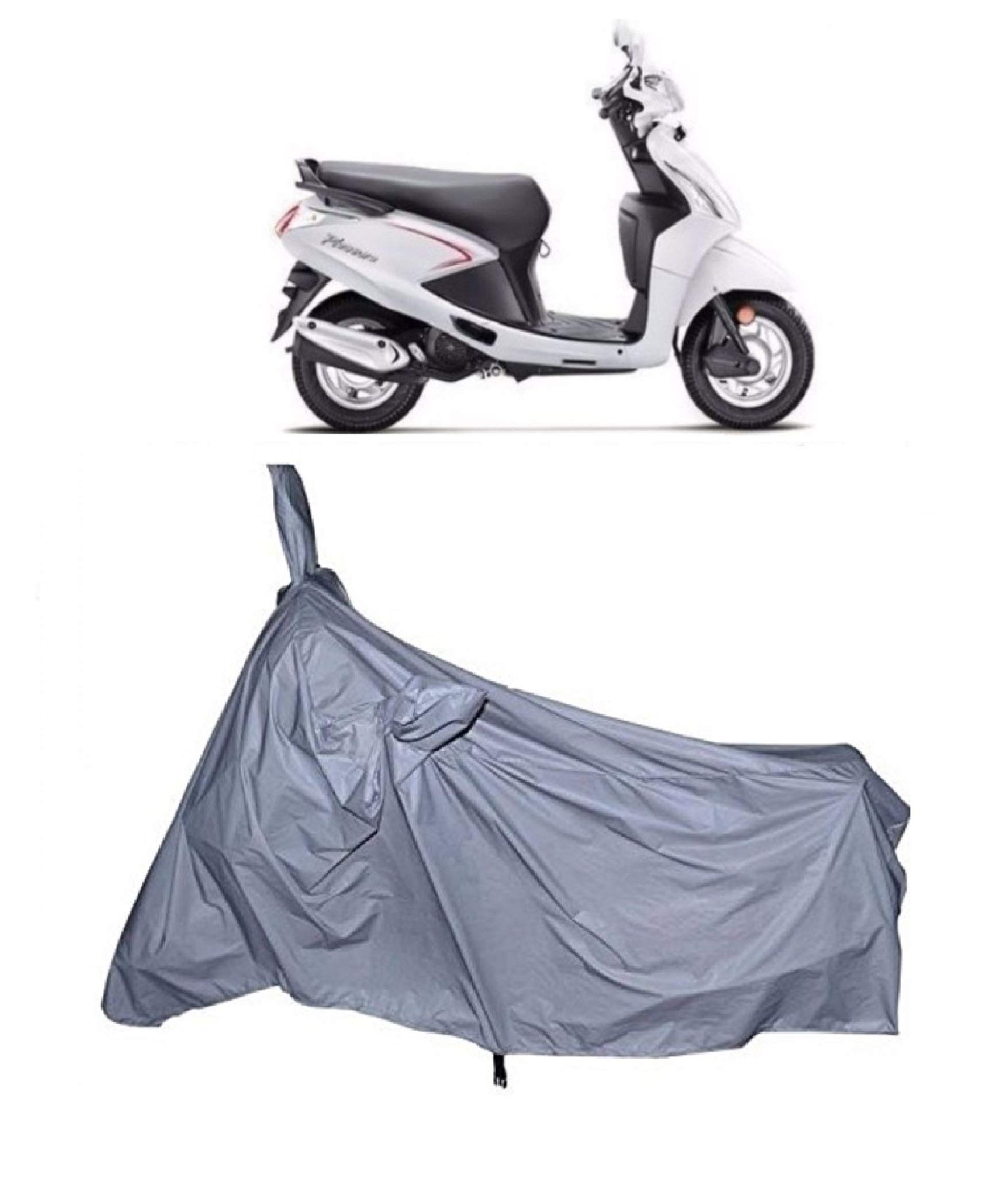 ZANTEX Provides All Weather Protective & Semi Waterproof Bike Scooty Cover Compatible with Hero Pleasure Models (Silver)
