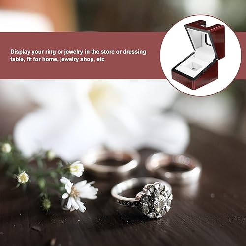 Miniatura 5 de BESPORTBLE Caja de exhibición del anillo del campeonato, caja de exhibición del anillo de madera, exhibición del anillo único, caja del caso,