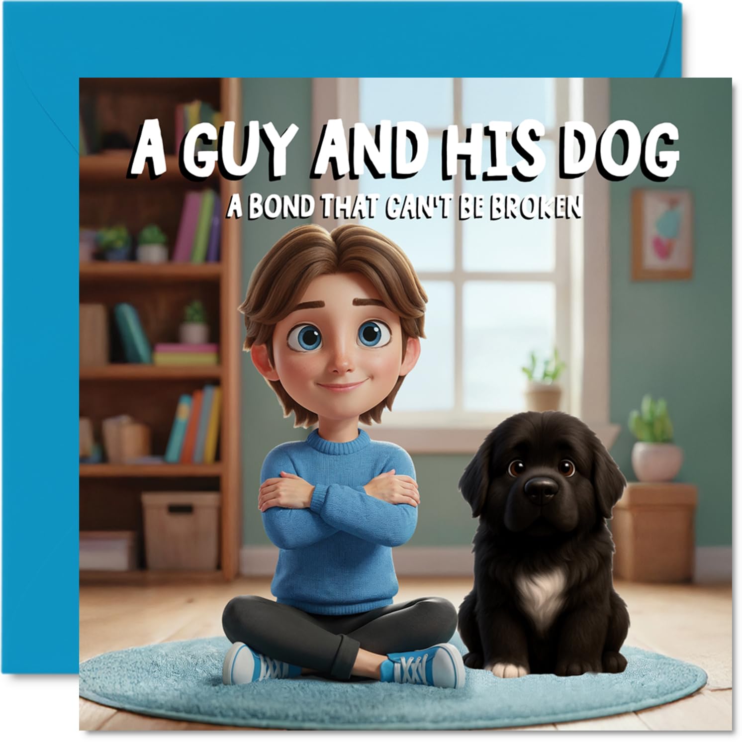 Newfoundland Birthday Card for Men - A Guy and His Dog - Happy Birthday Card for Men, 145mm Male Greeting Cards
