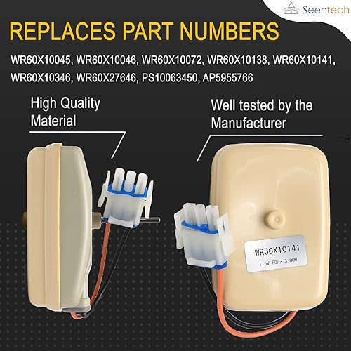 Miniatura 4 de Motor de ventilador evaporador WR60X10141 de Seentech  Ajuste exacto para GE Sears Kenmore Hotpoint  Reemplazar el número de pieza WR60X23584