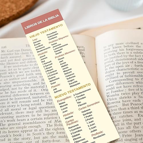 Miniatura 3 de Marcador cristiano español de 8 x 2 pulgadas con paquetes de libros de la Biblia  Marcador en Español con Los Libros De La Biblia (paquete de 8)