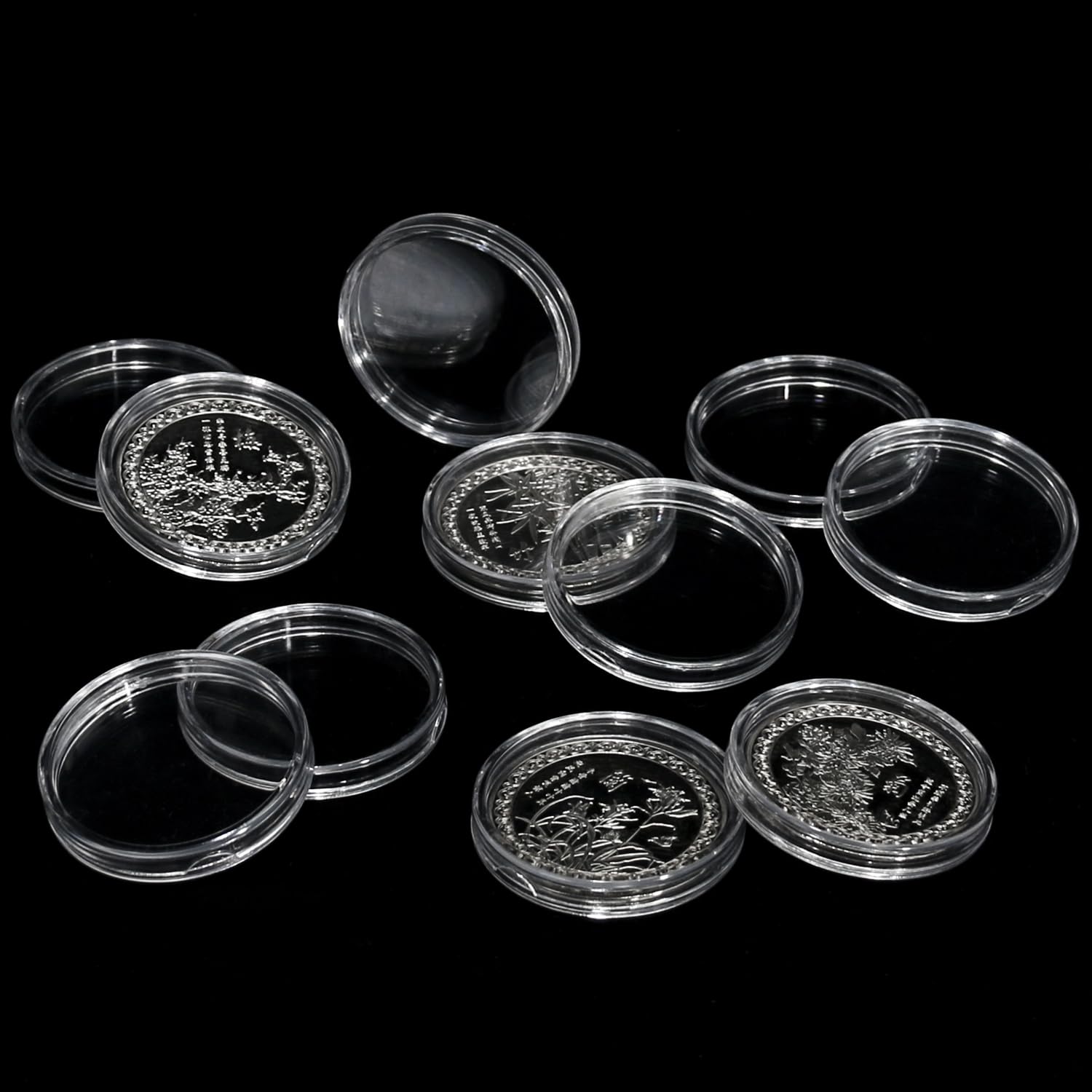 Lot 100 Capsules Plastiques Transparentes 30 Mm - Étui Protection Pièces De Monnaie - Rangement Sûr