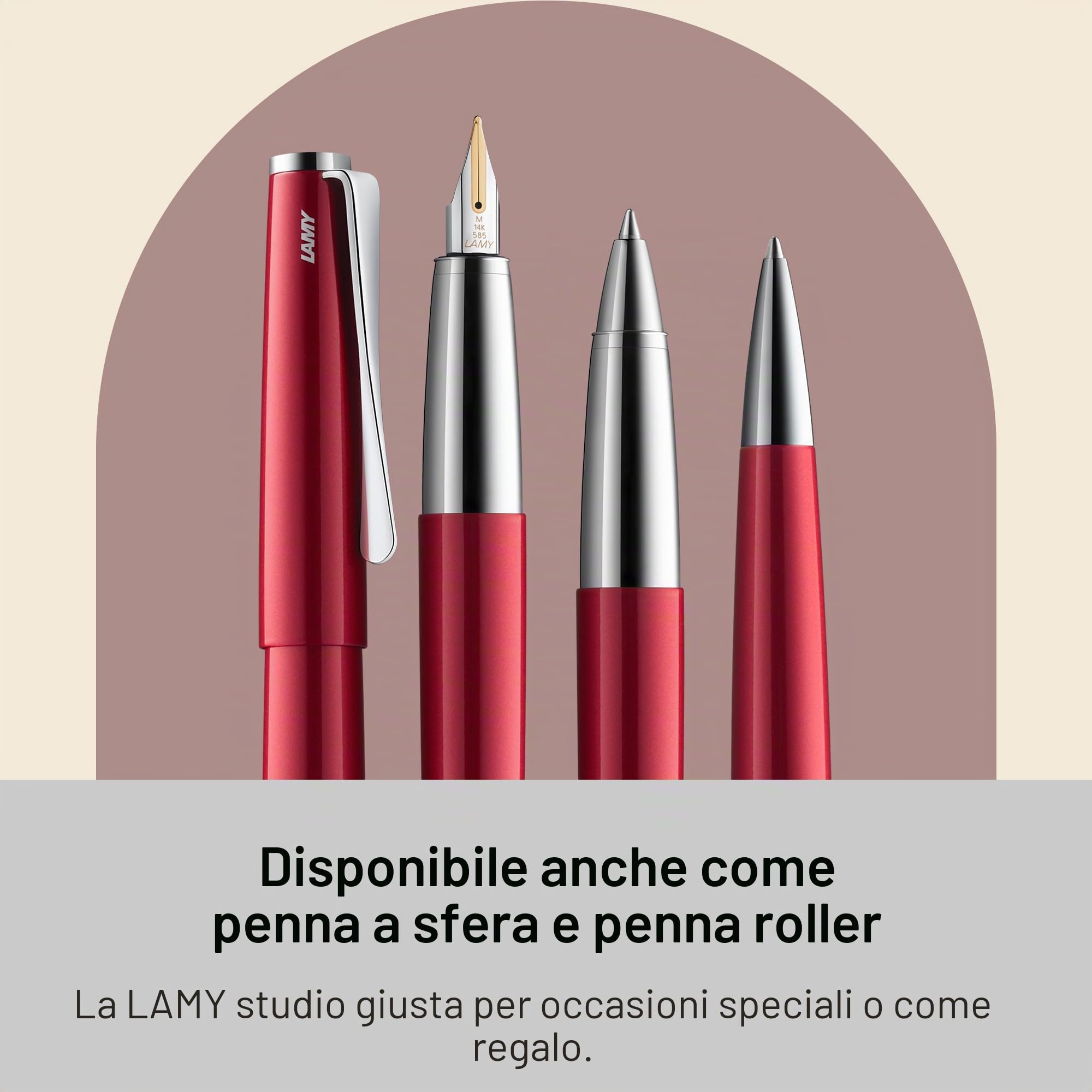 Lamy studio pianored - Stilografica con elegante corpo in metallo - pennino in oro 14 ct., parzialmente platinato e con pennino M - cartuccia d'inchiostro blu T 10 incl.