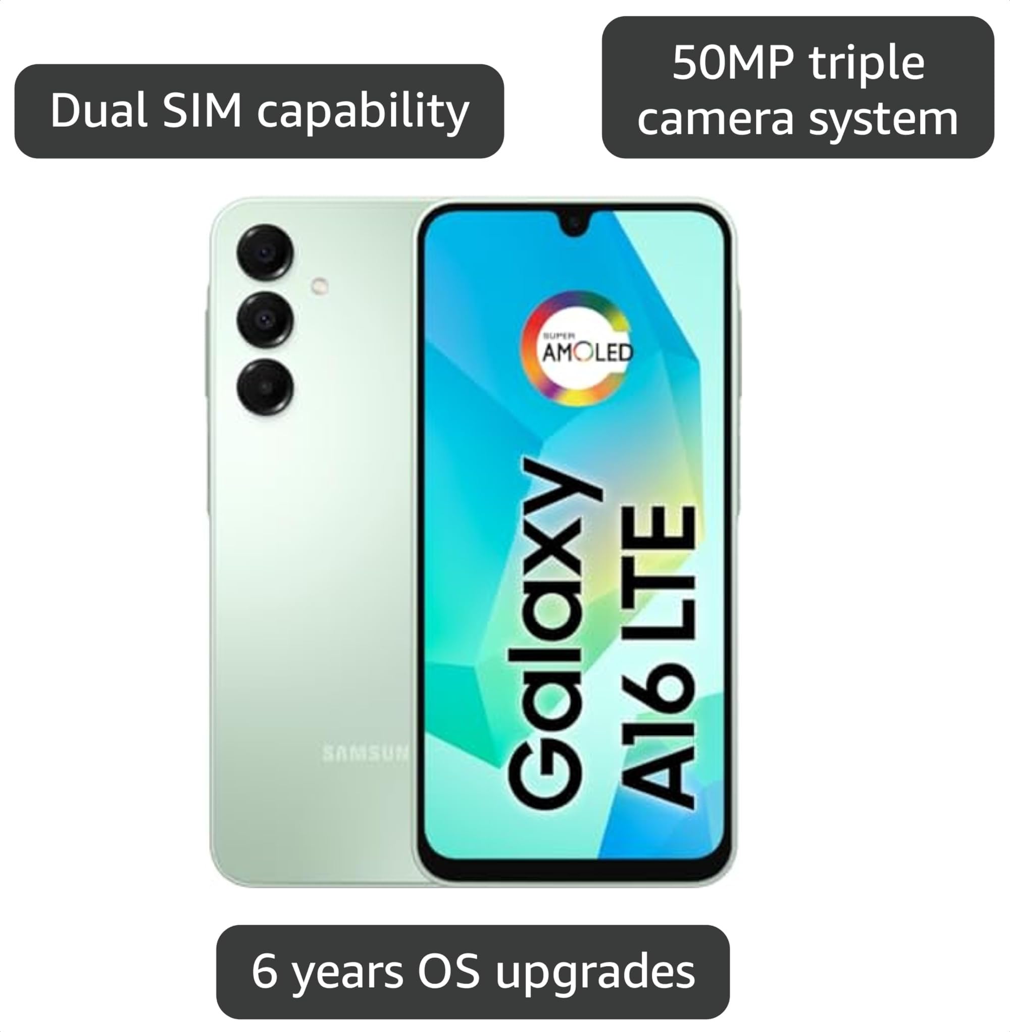 Amazon.com: Samsung Galaxy A16 4G Dual SIM (128GB, 2025) 6.7